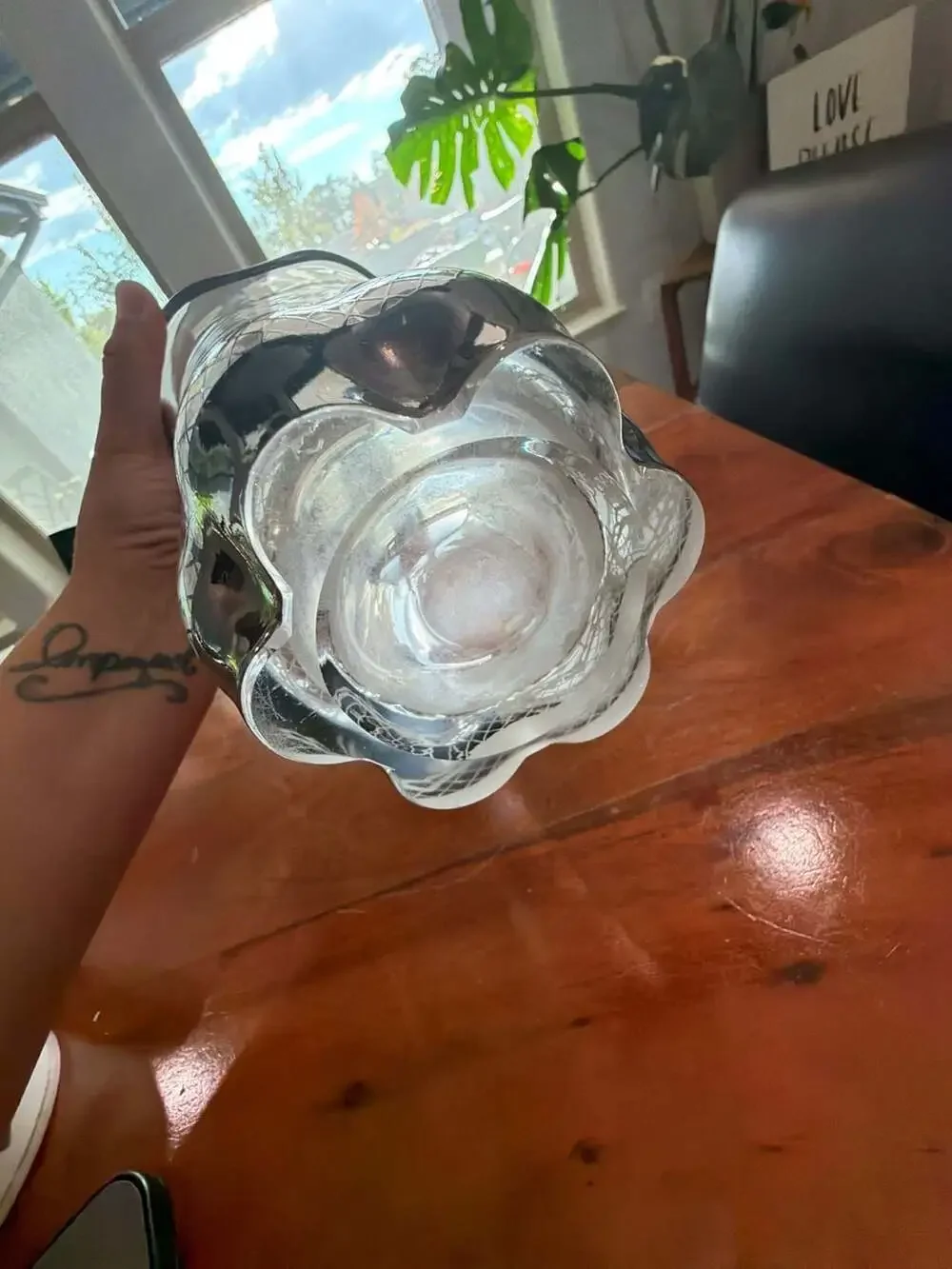 Vintage Duncan Miller Canterbury Vase with Floral Sterling Silver Overlay